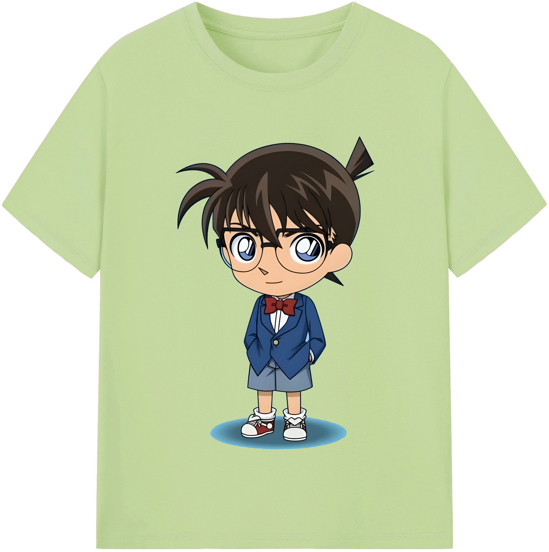 （画像用） 名探偵コナン 江戸川 コナン Detective Conan Conan Edogawa 綿100％半袖Tシャツ（フロントプリント）